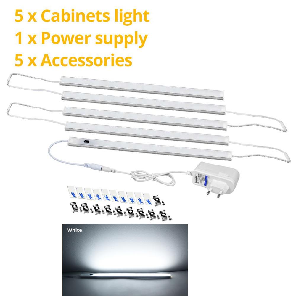 EU Power Supply LED Light Under Cabinet Light Bar Lamp Lumiere LED Closet Light 12V Hand Sweep Lights Motion Sensor Bedroom Kitchen Light