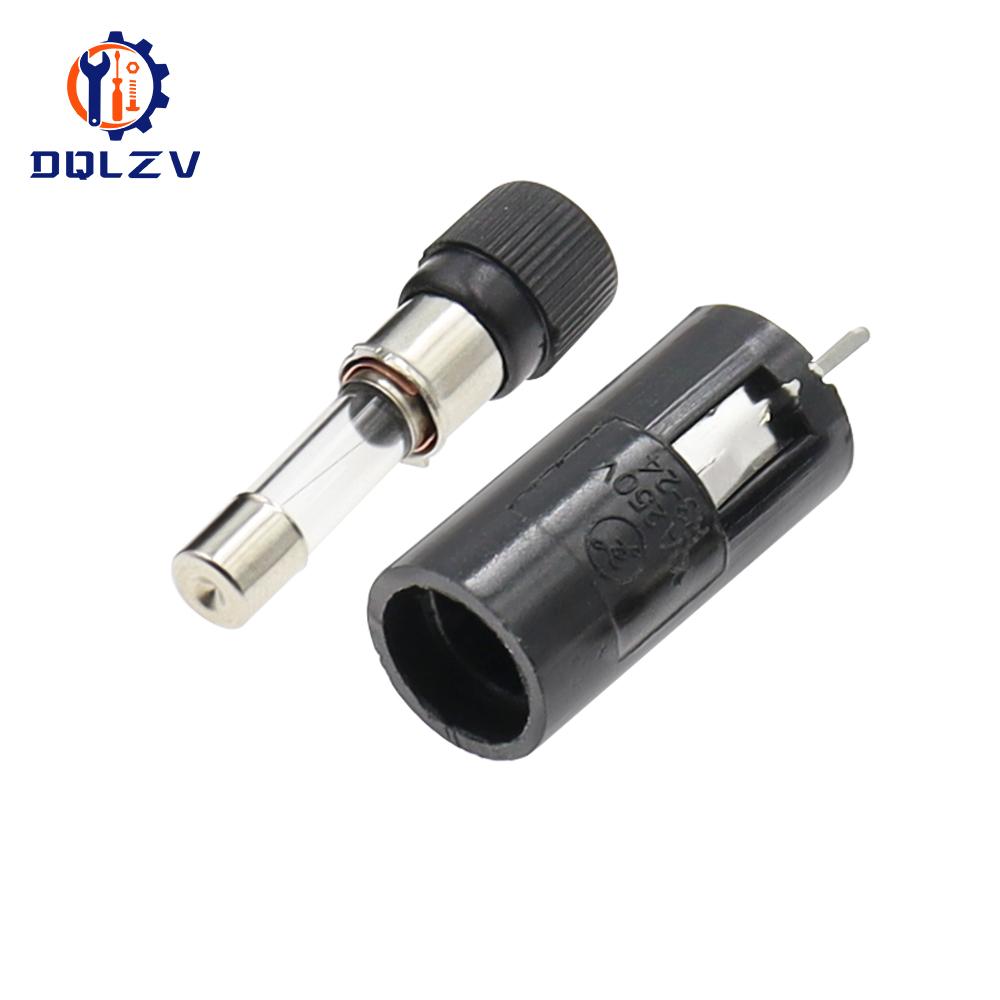 R3-24 Panel Mount Chassis Fuse Holder For 5x20mm Glass Fuses 10A 250V 5*20 High Temperature Resistant Fuse Holders1