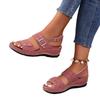 Fashion 2025 Hot Sale Female Shoes Rome  Sandals Outdoor Casual Sandals  Round Toe Plus Size Wedges Buckle Strap Shoes