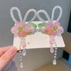 1 Pair Floral Tassel Pearl Bunny Hair Clips Vibrant Color Fairy Hairpins Hanfu Hair Clips  Festival