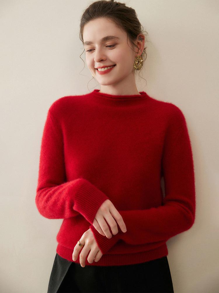 2025 Autumn/Winter Women's High Neck 100% Pure Cashmere Soft Knit Sweater - Thick, Skin-Friendly Inner Layer.