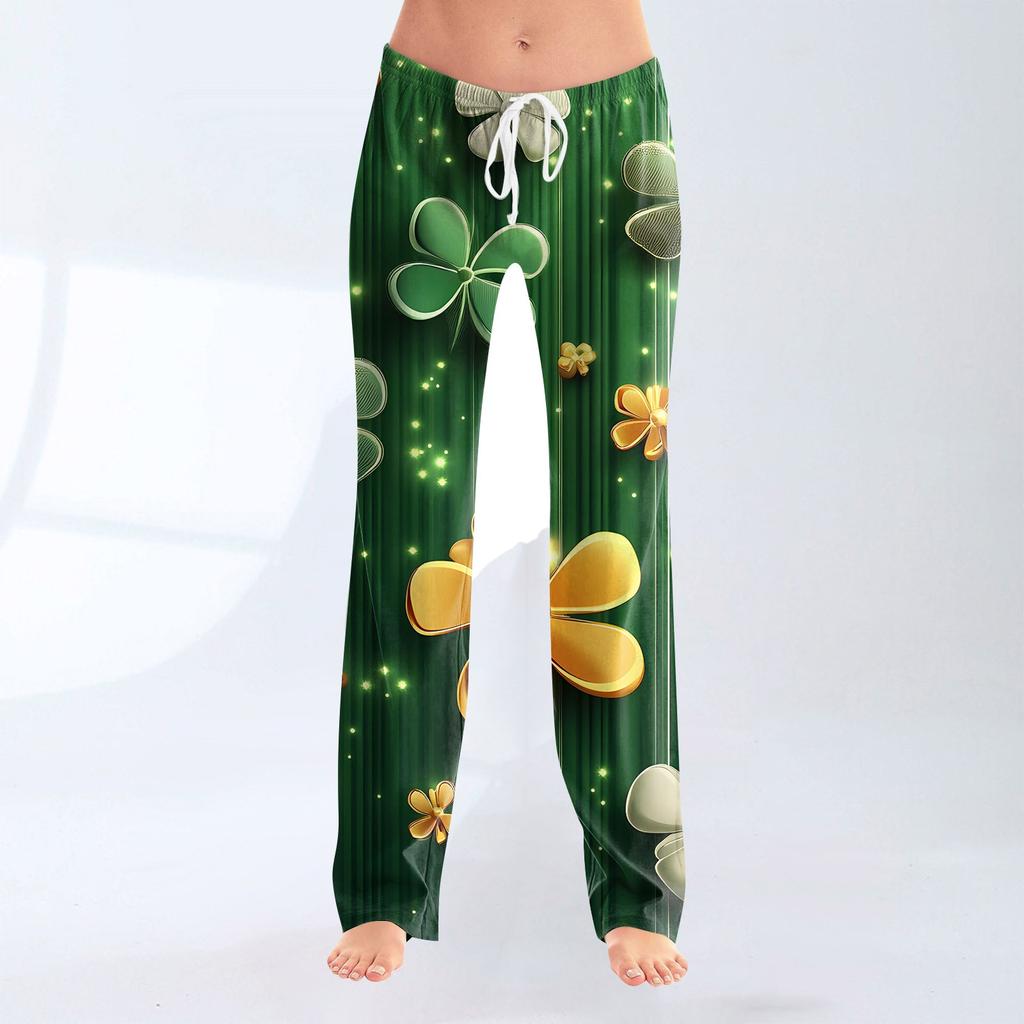 Women's Fashion Loose Casual St. Patrick's Day Printed Casual Pants