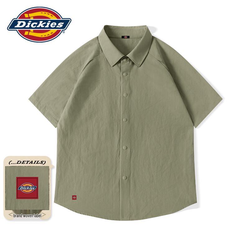 Мужская повседневная рабочая рубашка Dickies с коротким рукавом, свободного кроя