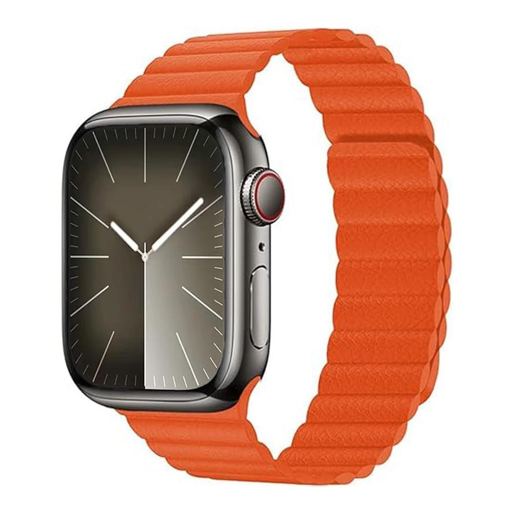 Кожаный ремешок для Apple Watch, ремешок 45 мм, 41 мм, 49 мм, 44 мм, 40 мм, 42 мм, магнитный браслет correa iwatch Series 9, 8, 7, 3, 4, 5, 6, ultra se 2