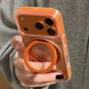 Подходит для IPhone17pro Ледяной Кристалл Магнитный Чехол для Мобильного Телефона 360 Вращающаяся Подставка Apple 16 Двухцветный Прозрачный Защитный от Падений Чехол