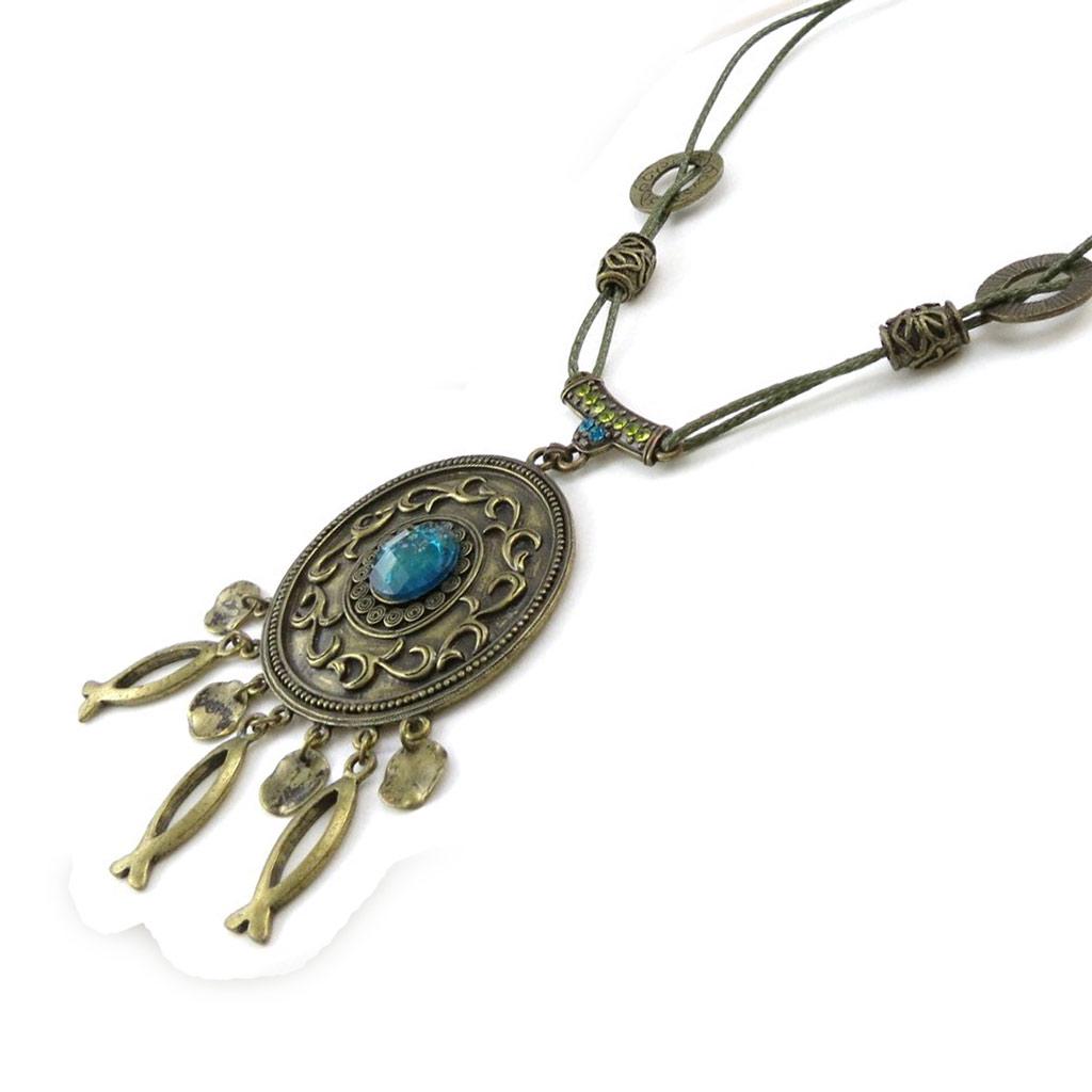 Les Trésors De Lily [E5704] - Дизайнерское колье «Рыбы» с бирюзой