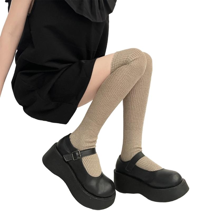1 пара чулок для платья хлопковые чулки в стиле принцессы чулки до бедра лолиты чулки с оборками рюшами, женские детские чулки выше колена