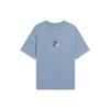 Pure Color Letter Print Crew Neck Short Sleeve T-Shirt Men Tops Blue AHSS757-3