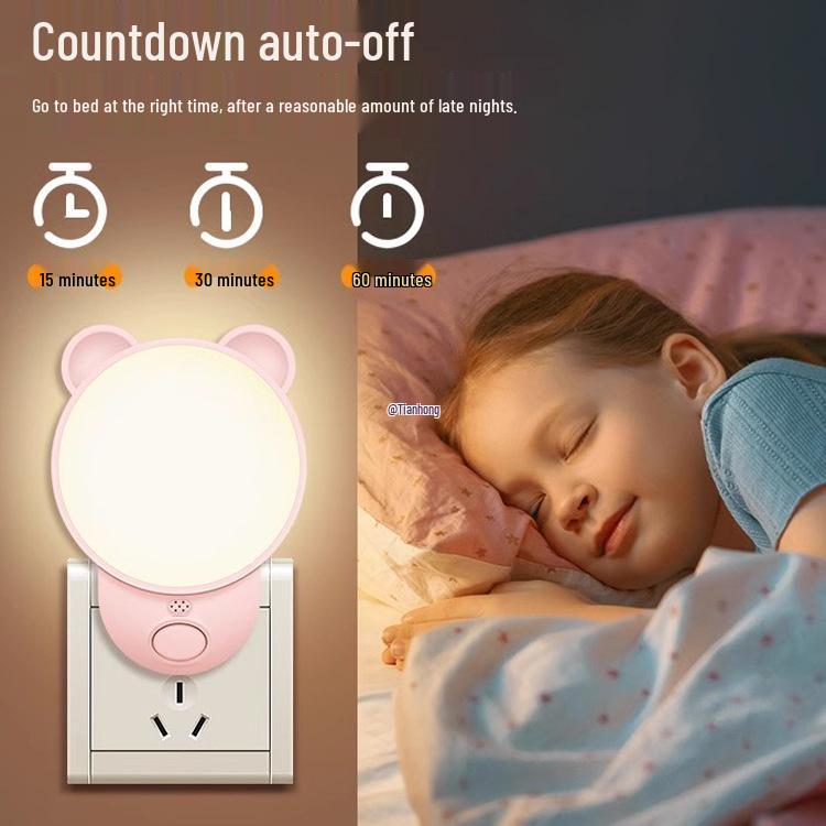 Smart Voice-Controlled Eye-Protecting Night Light with Remote and Wake-Up Feature for Energy-Saving Bedroom Ambiance.