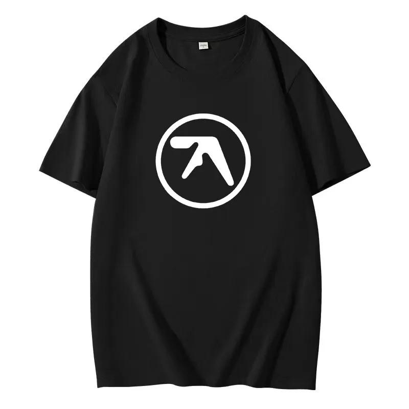 Мужская забавная презентационная модная мужская черная футболка Aphex Twin с короткими рукавами, мужская футболка с принтом из хлопка с короткими рукавами