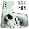 For Samsung Galaxy A 50 70 3D Astronaut Holder Luxury Plating Case A50 A50s A30s A21s A20s A04s A7 2018 A51 Silicone Stand Cover