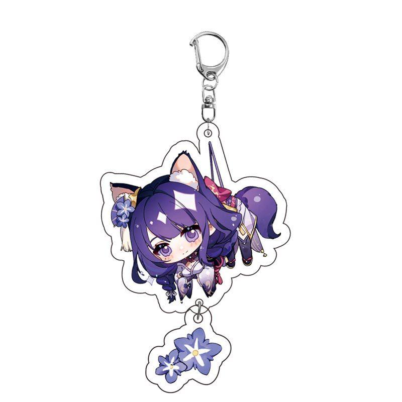 Game Keychains Acrylic Figure School Bag Keychian Holder Key Ring For Children Girl Men Accessories