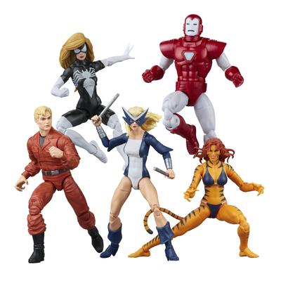 Hasbro Marvel Legends Series Коллекция Мстителей Западного побережья, Набор из 5 6-дюймовых (15 см) Фигурки Железного человека, Пересмешницы, Женщины-паука,