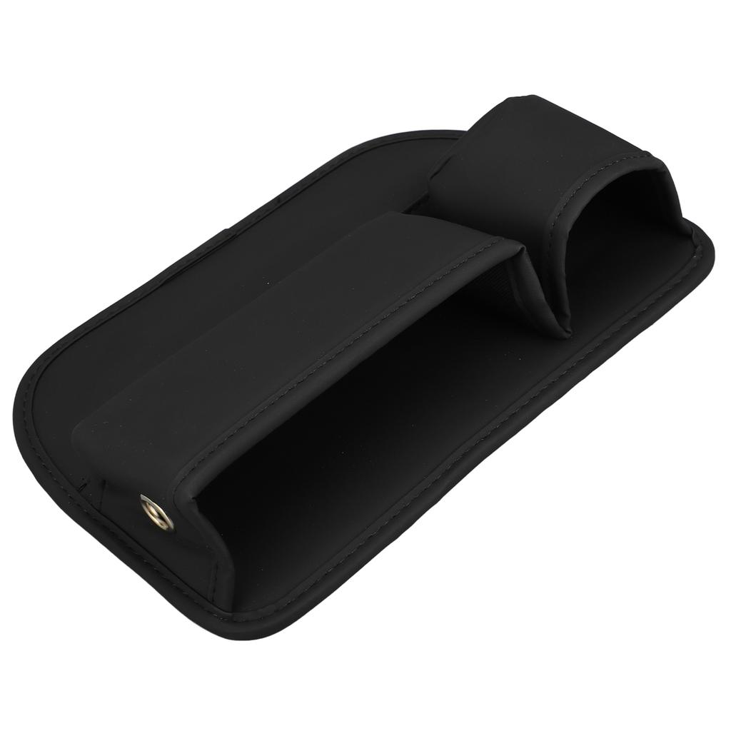 Car Seat Filler Storage Bag with Phone and Cup Holder Multifunctional PU Leather Side Seat Crevice Organizer Black