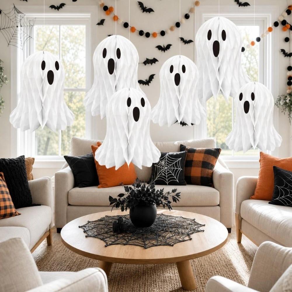 3D Honeycomb Ball Pendant Foldable Halloween Hanging Ornament Home Room Decor