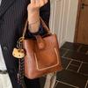Autumn and Winter Retro Niche Texture Large-capacity Bag Women's 2025 New Fashion Splicing Single Shoulder Crossbody Bucket Bag