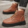 Autumn and Winter New Martin Boots Retro Outdoor Leisure Thick-soled Medium-help Tooling Boots Trendy Men's Shoes