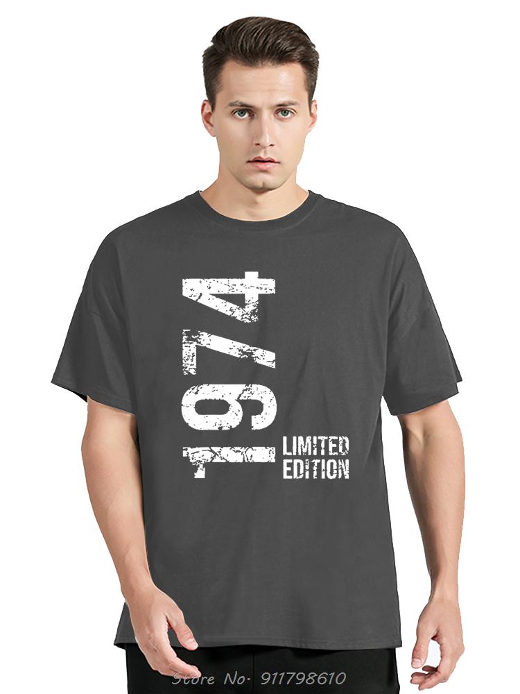 Винтажные футболки 'Рожден в 1974 году' в стиле ретро 70-х, футболка оверсайз унисекс, повседневная модная свободная мягкая уличная одежда