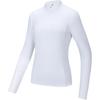 Solid Color Half High Neck Comfortable Breathable Versatile Long Sleeve Knit Top Women Tops Paper-White 162447403-3