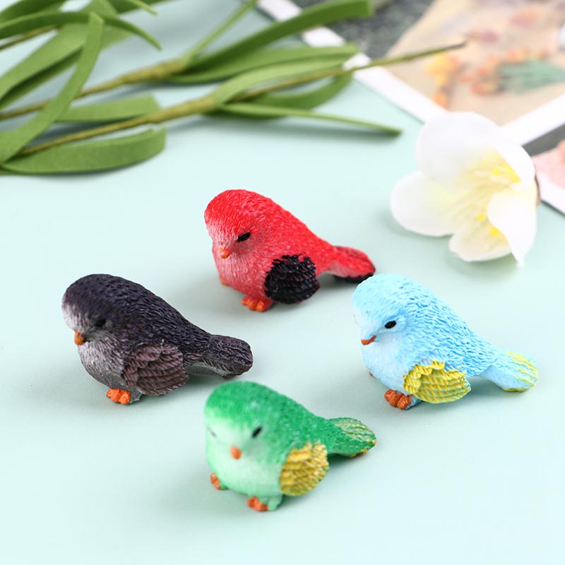 4шт мультфильм красочная летающая птица воробей маленькая статуя миниатюрная фигурка орнамент