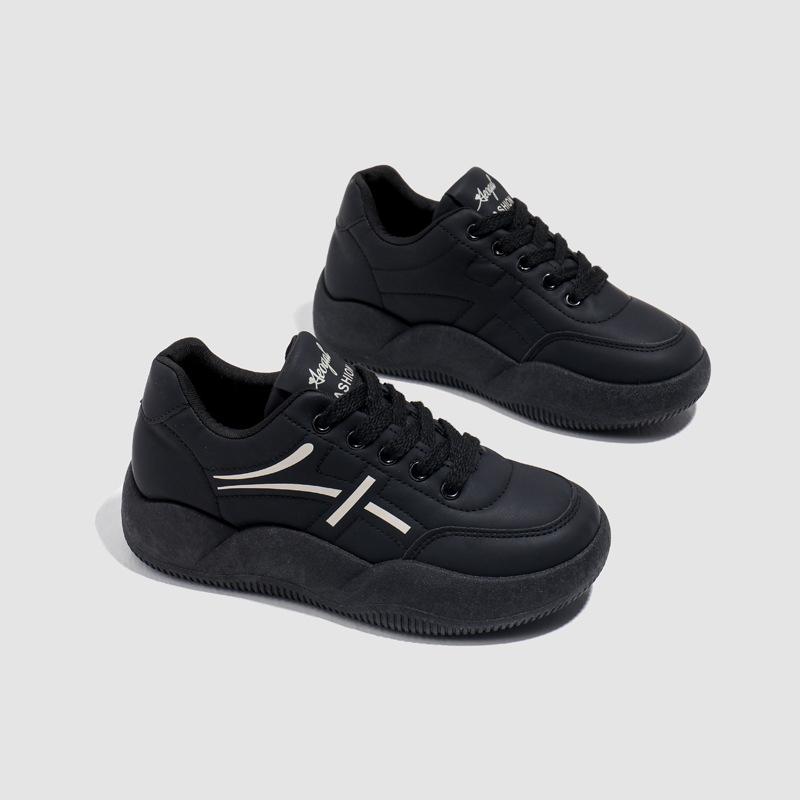 2025 весна маленькие белые туфли новая корейская версия ins женские студенческие туфли для увеличения роста на платформе спортивные туфли для доски повседневная обувь женская XQ359