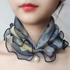 Imitation Pearls Neck Scarf Headwear Decoration Elegant Trendy Chiffon Retro For Women