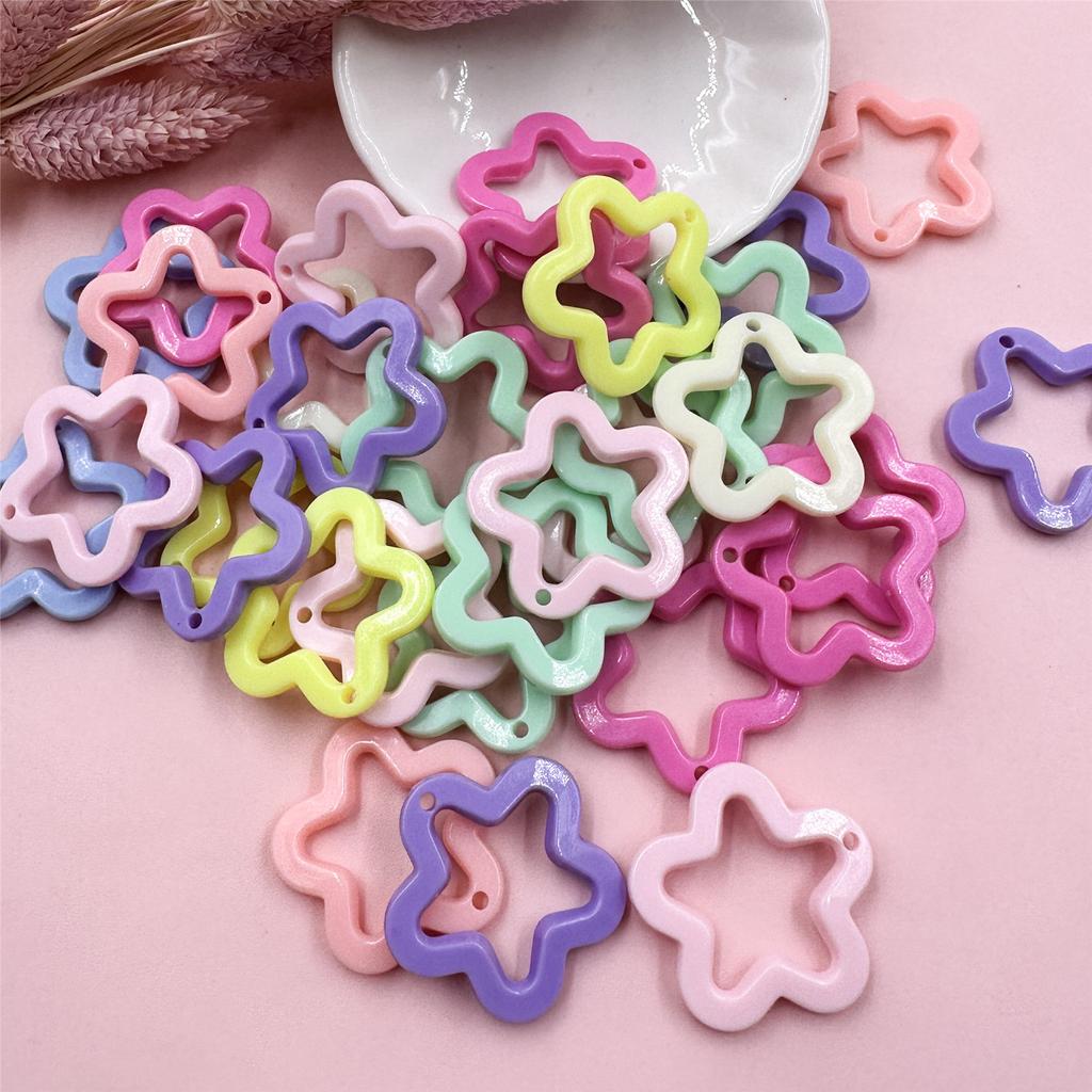 Высококачественная подвеска в виде звезды пентаграммы, 40 шт., подвески цвета конфет для ожерелья, сережек, изготовление украшений своими руками, 30 мм, акрил