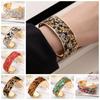 Zircon Cuff Bangles Stone Exaggerated Bracelet Fashion Wide Open Bangle  Women