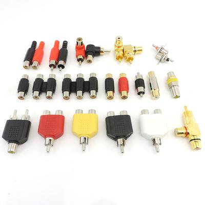 2 шт. RCA Male Female to 2rca 3rca Male Female RCA Connector Splitter Adapter AV Video Audio T Plug RCA 2 3 way right angle a1