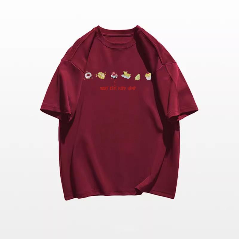 Летняя женская футболка свободного кроя из чистого хлопка с коротким рукавом - Дизайн в корейском стиле хай-стрит