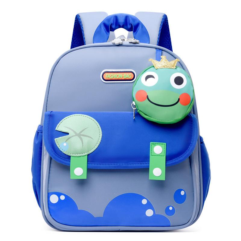 Lightweight And Durable Kids Backpack For School With Cute Cartoon Frog Style
