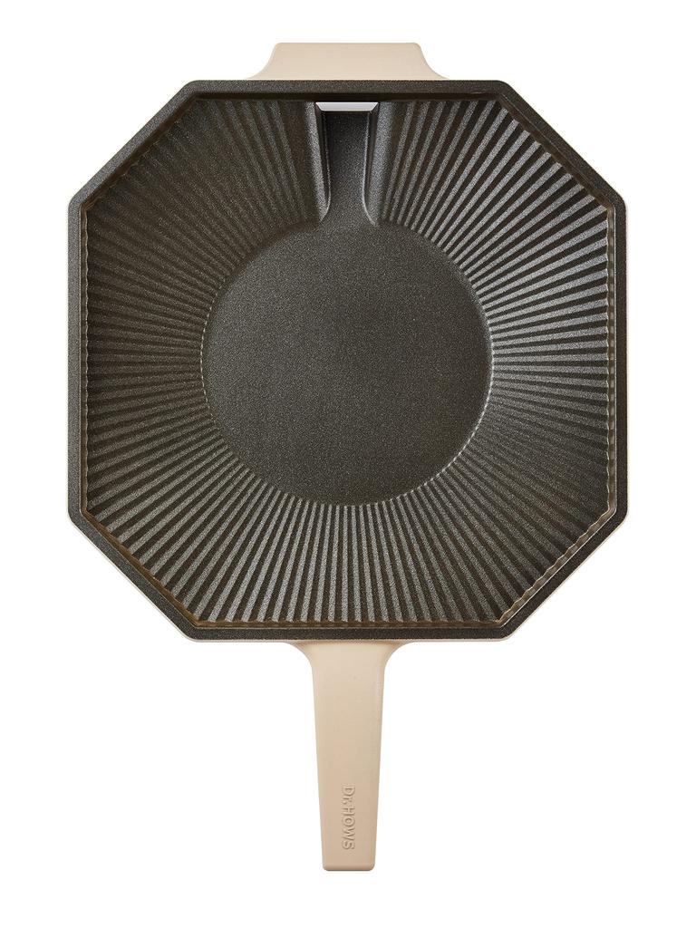 Palette Grill Pan 28cm Octagonal Deep Beige For Gas Fire Only Pastel Korean Yakiniku Bread Home Camp Samgyeopsal Sold In Dr.HOWS [Officially Japan]