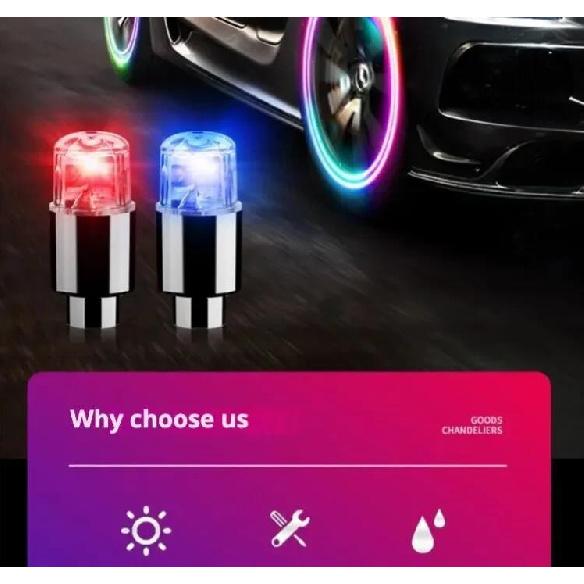 4-16 шт. Светодиодные колпачки на ниппель колеса, разноцветные LED-огоньки для клапанов шин автомобиля, неоновые колпачки для ниппелей мотоциклов, велосипедов, автоаксессуары для вентилей, 1