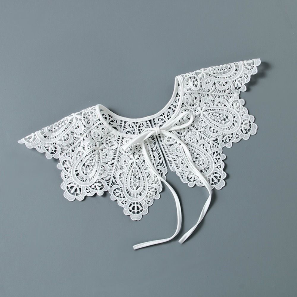 Lace Hollow Collar White Neck Tie Accessory New Shawl Decoration  Women