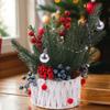 Рождественская красная ягода сосновая шишка мини рождественская елка рождественское украшение для дома настольное украшение оконное украшение