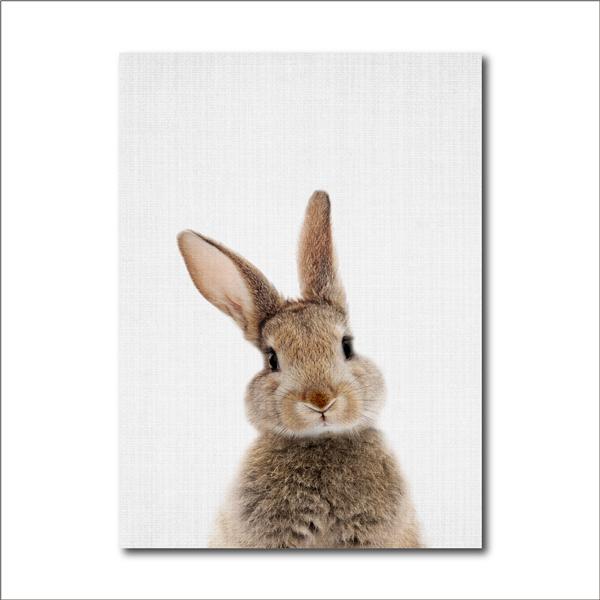 Rabbit Bubble Gum Art Poster Prints Blue Pink Nursery Wall Art Canvas Paintings Wall Picture Baby Animals Bunny Nursery Decor