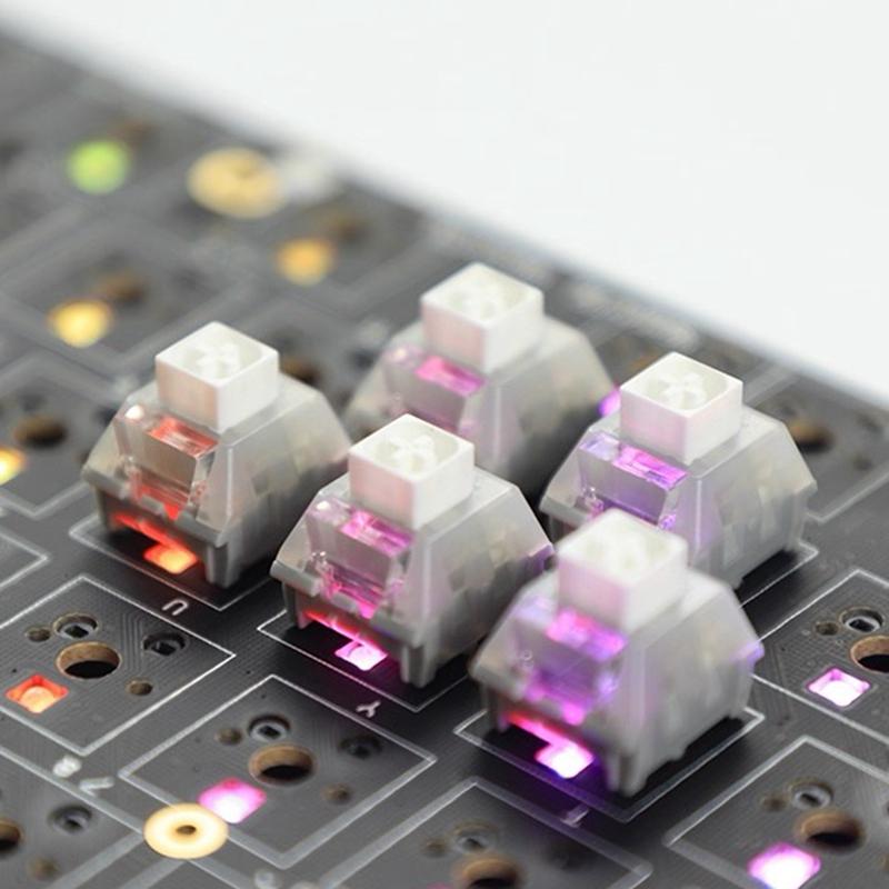 Механический переключатель Kailh Box White Owl, 5-контактный, тактильный, щелкающий, для механической клавиатуры, 60 гс, короткая пружина, RGB SMD, заводская смазка, для игрока