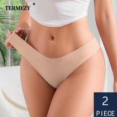 2 шт./лот женские сексуальные трусики из ледяного шелка с низкой талией, нижнее белье без следов, стринги, женские стринги, дышащее нижнее белье, соблазнительное нижнее белье