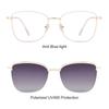 Lens 3 In-1 Glasses with 1Pc Sunglasses Lenses Anti-Blue Light Glasses Magnet Polarized Clip-On