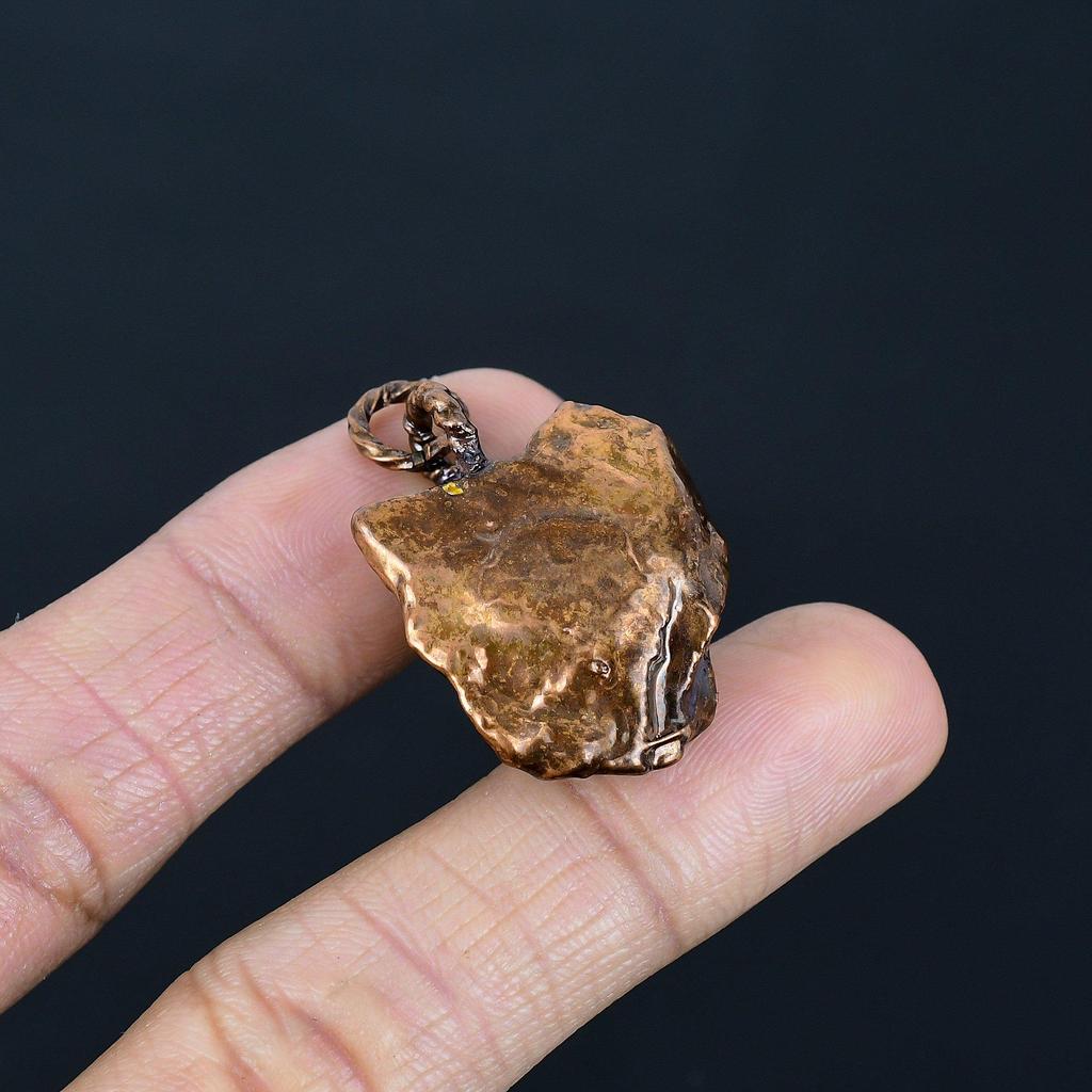 Кулон с цитрином, Медные электроформованные украшения с драгоценными камнями, Кулон ручной работы, На День благодарения