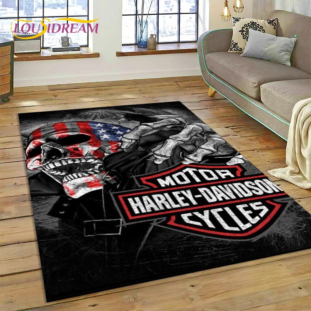 Ковер с логотипом мотоцикла Harley-y, 27 стилей, для гостиной, спальни, домашнего декора, нескользящий коврик для пола, для дивана, прихожей, подарок детям