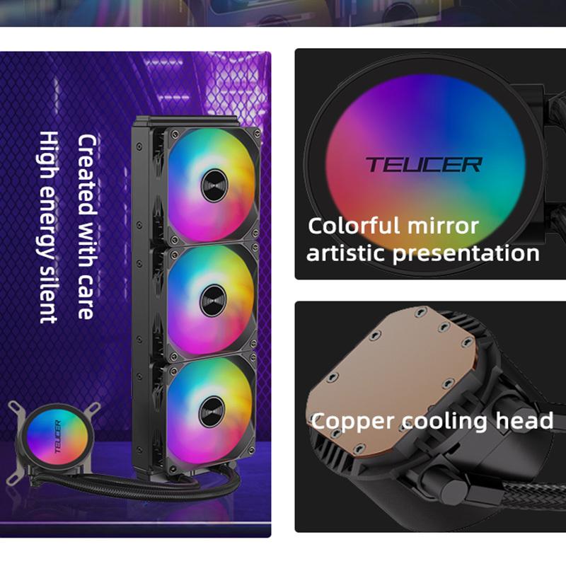 TEUCER AF-120 Water Cooler 12cm RGB Fan Processor Heatsink 120mm PC Water Cooling Radiator For intel 2011/1700/155X AMD AM4 AM5