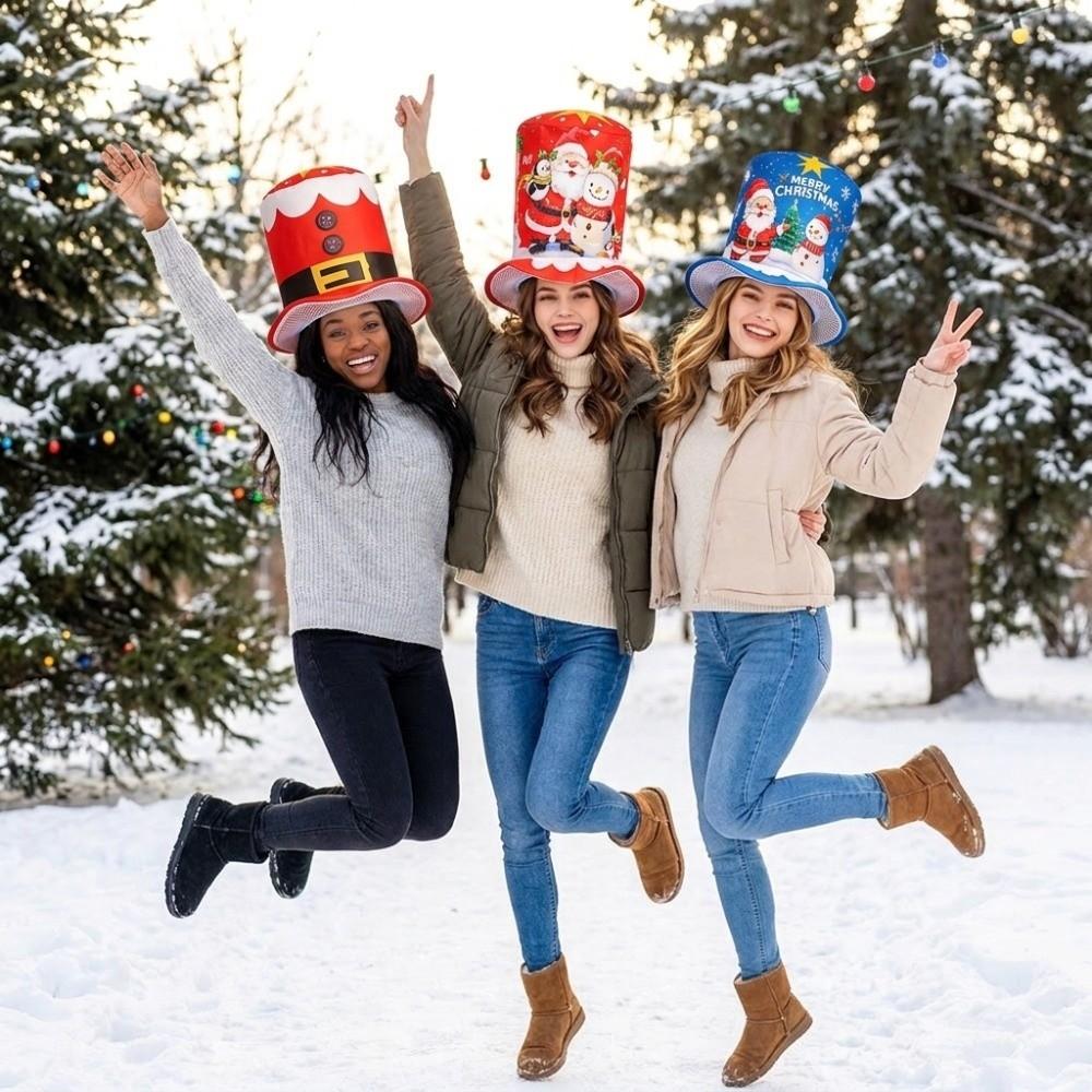 Funny Christmas Bucket Hats Soft Xmas Photo Hat Cute Holiday Hat Holiday Party