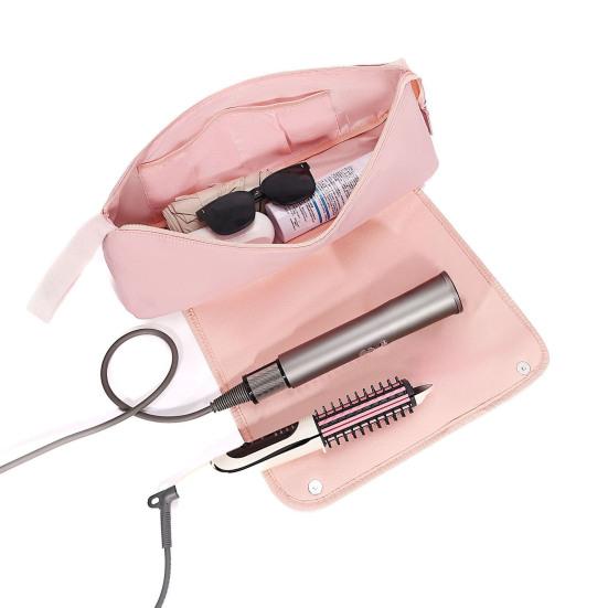 Сумка для хранения парикмахерских инструментов, дорожный чехол для инструментов для укладки волос, органайзер для парикмахерских инструментов с термостойким ковриком для выпрямителей и плоек