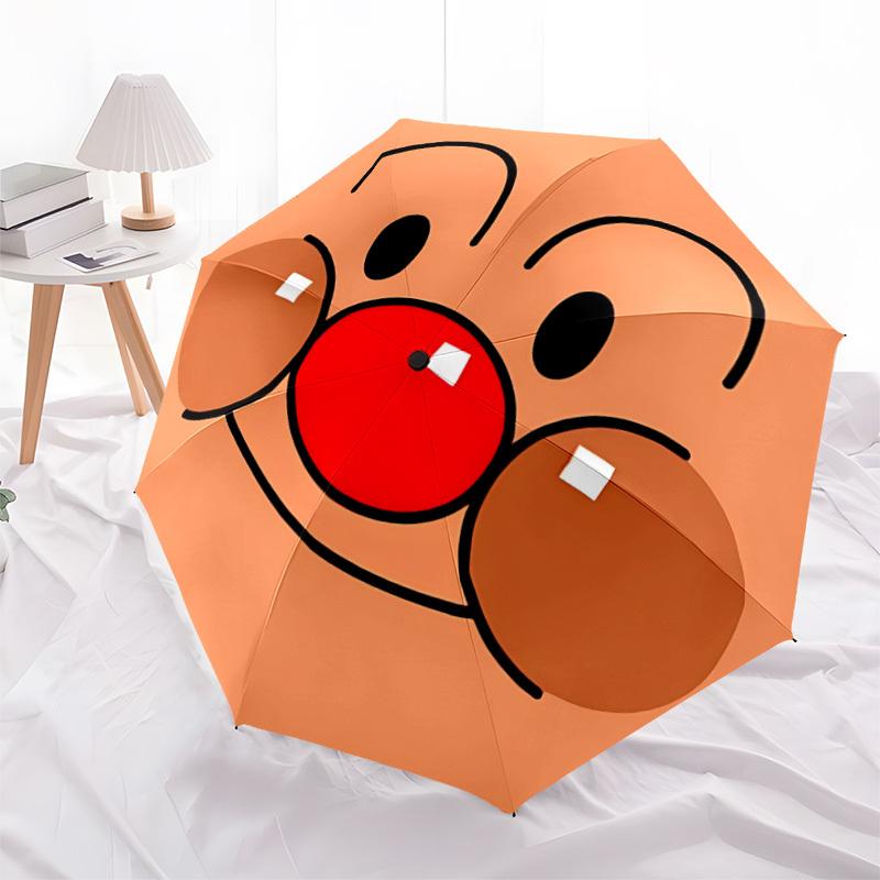 1pc Anpanman Automatic Folding Umbrella, Automatic Folding Umbrella with 8 Ribs, Convenient for Outdoor Use 079
