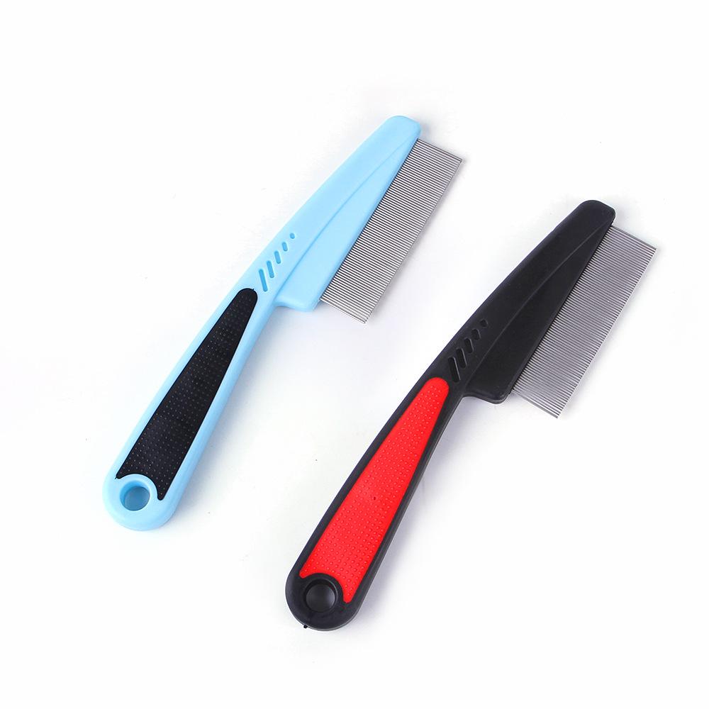 Stainless Steel Pet Flea Comb for Dogs and Cats - Fine Teeth, Encrypted Design