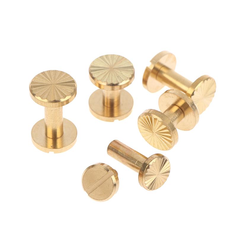 New! 10pcs Solid Brass Binding Chicago Screws Belt Screw Nail Stud Rivets For Photo Album Leather Craft Belt Wallet Fasteners