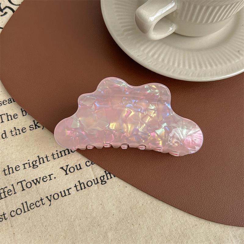 Iridescent Mermaid Hair Claw: Large Imitation Acetate Shark Clip for Women