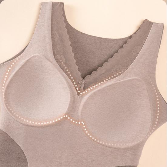 Женская термомайка кружевная с V-образным вырезом на флисовой подкладке базовый слой толстая без рукавов с подкладками теплая майка нижнее белье топ для холодной погоды