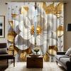 2pcs Set HD Cream Style Abstract Flower Decoration Curtain White Tie Digital Printed Curtain Home Decoration Style Decoration